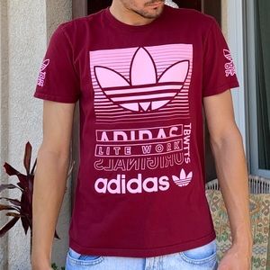 Burgundy Adidas Originals Tee